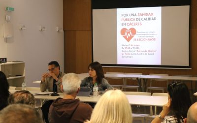 El PSOE de Cáceres denuncia el “Plan estratégico de privatización” tras reunirse con profesionales sanitarios y constata diagnóstico común con pacientes y usuarios